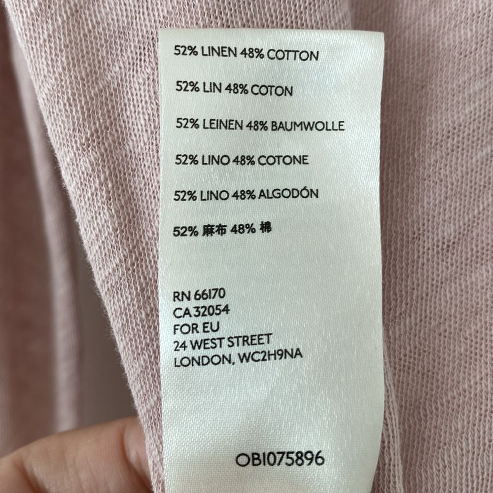 Free People Powder Pink Sheer Fitted Long Sleeve Tee S Boho Beachy Urban Casual - Picture 8 of 14